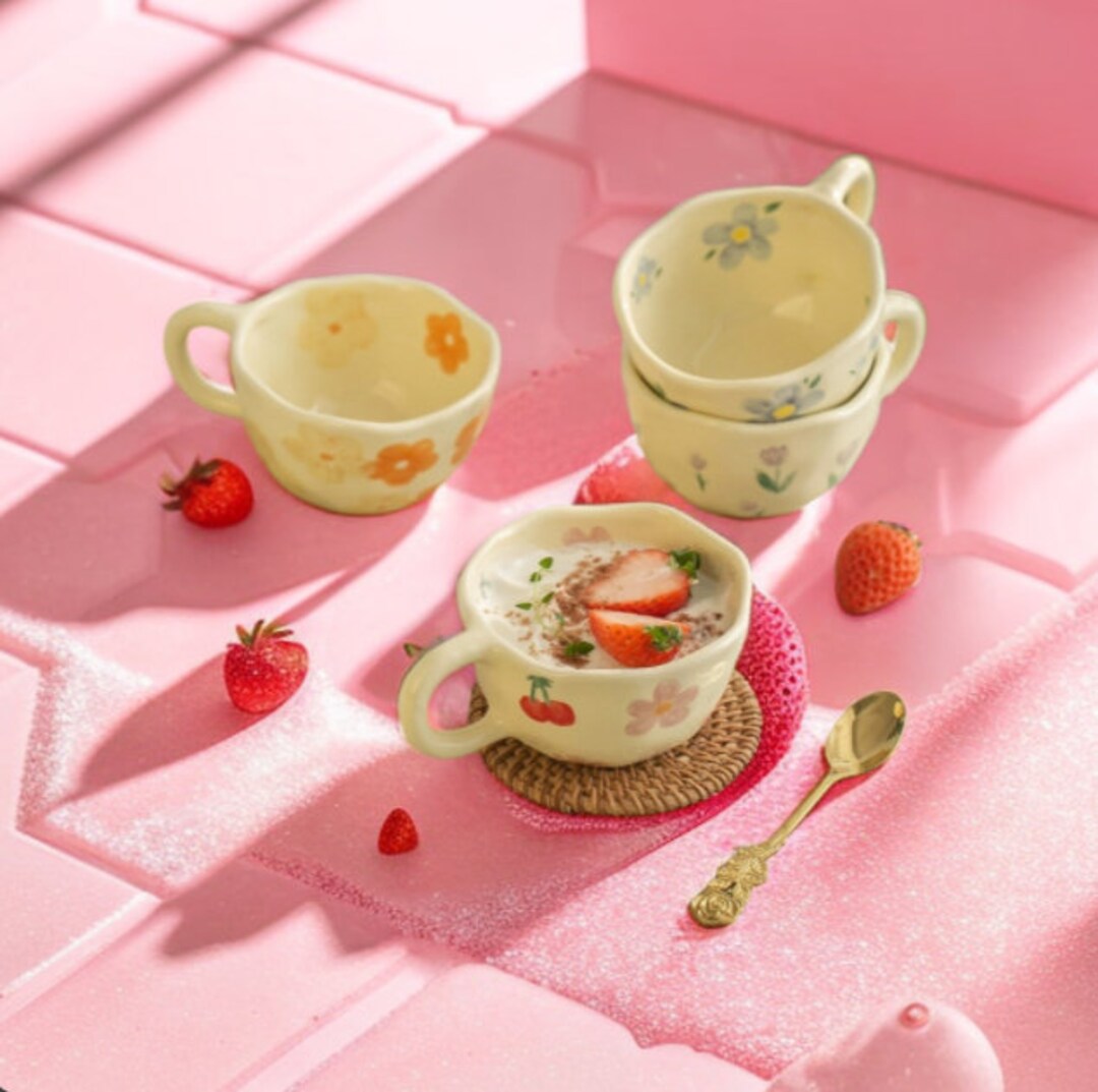 Ceramic Mugs/coffee Cups/irregular Flower Mugs/ceramic Etsy Australia