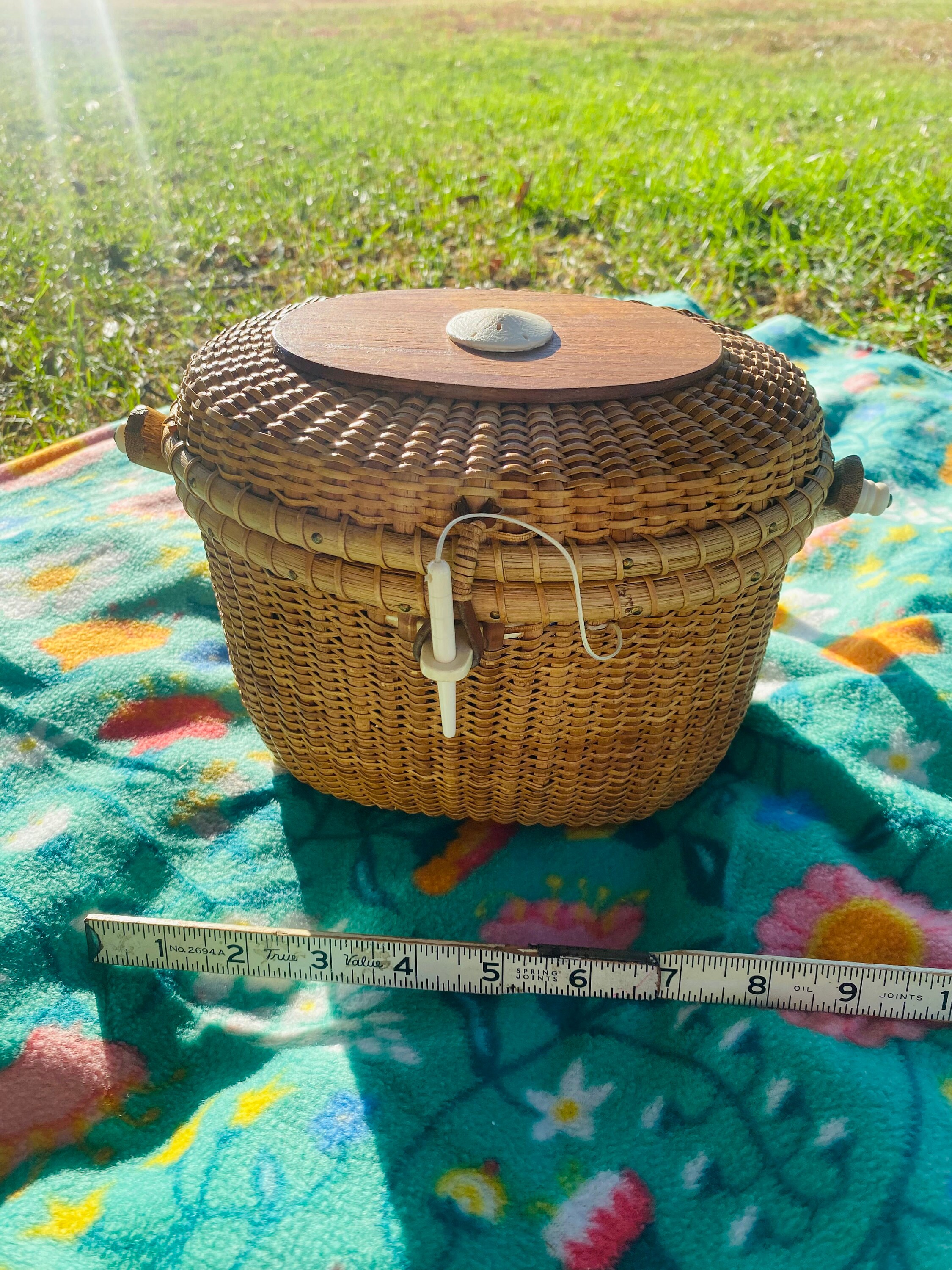 Vintage Barlow Nantucket Sand Dollar Handbag Basket Signed Barlow Etsy