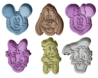 Disney Mickey, Donald Duck, Goofy, Pluto Cookie Cutters + insert - approx. 8cm