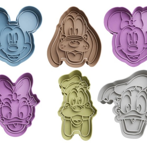 Disney Mickey, Donald Duck, Goofy, Pluto Cookie Cutters + insert - approx. 8cm