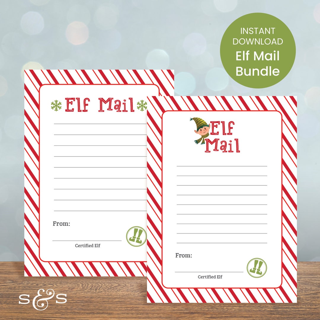 Elf Mail Notecards | Instant Digital Download Printable - Etsy