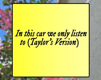 Bumper Sticker - Taylor's Version - Window Sticker | Car Accessory