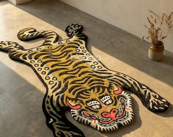 Green Tibet Tiger Rug | New Zealand Wool, Kids Nursery Decor