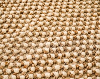Handwoven Chunky Wool Rug – Ivory Beige, Scandinavian Decor