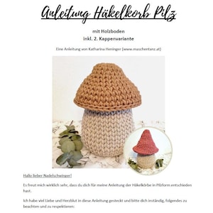 German instructions mushroom basket | DIY material | mushroom basket | crochet basket | instructions | crochet instructions | crochet basket | instructions crochet basket