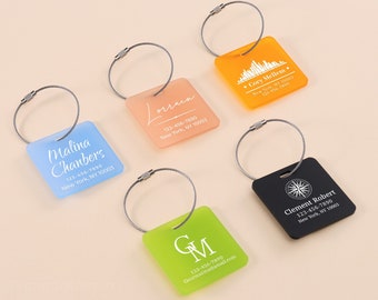 Acrylic Luggage Tag - Multiple Colors Available, Custom Luggage Tag, Luggage Tag, Acrylic Travel Gift, Suitcase Tag, Personalized ID Tags