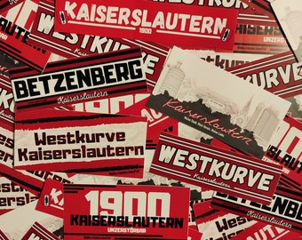 300x Kaiserslautern Sticker Mix/ Aufkleber Skyline, 1900, Westkurve, Betzenberg/ Ultras/ Betze/ Fußball Fanartikel