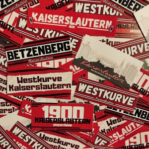 300x Kaiserslautern Sticker Mix/ Aufkleber Skyline, 1900, Westkurve, Betzenberg/ Ultras/ Betze/ Fußball Fanartikel Bild 1