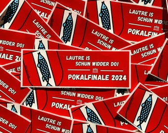 100x Kaiserslautern Sticker/ Aufkleber Pokalfinale/ Ultras/ Betze/ Fußball Fanartikel/ 14,8x5,0 cm