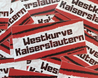 100x Kaiserslautern Sticker/ Aufkleber Westkurve/ Ultras/ Betze/ Fußball Fanartikel/ 148x72mm