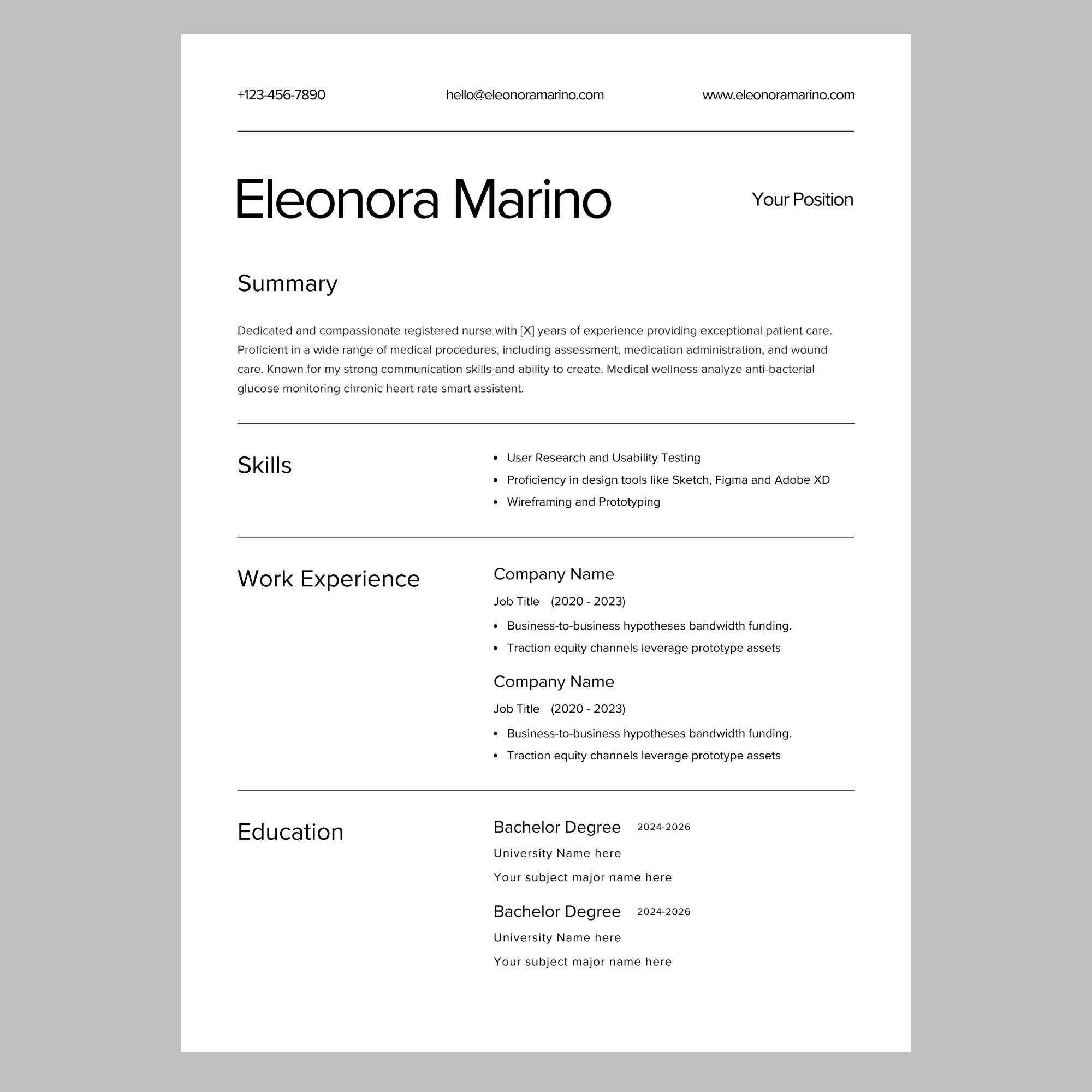 ATS Friendly Resume Template for Canva Resume and Cover Letter Template