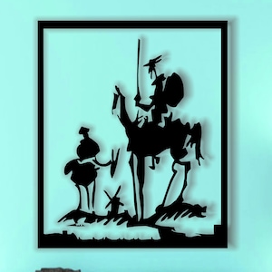 Nathalies Metal World, Metal Wall Decor,Don Quixote,Pablo Picasso,Unique Design, Fine Metal Wall Art, Laser Cut , Wall Plate. Unique