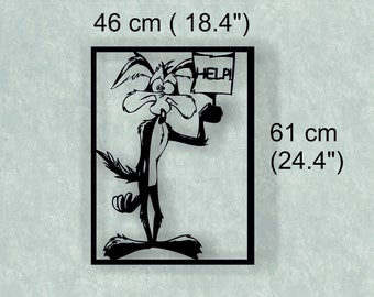 Nathalies Metal World, Metal Wall Decor,Wile E.Coyote and Road Runner,Tv Series,Comic Series,Limited Edition,Unique Design,For women and Men