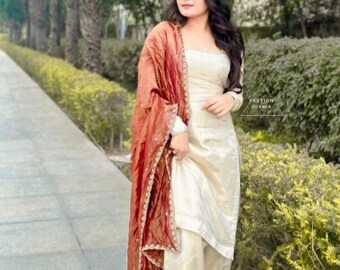The Kurti Bazaar Robe Mariage Georgette Punjabi Patiyala Salwar Kameez - Prêt à Porter