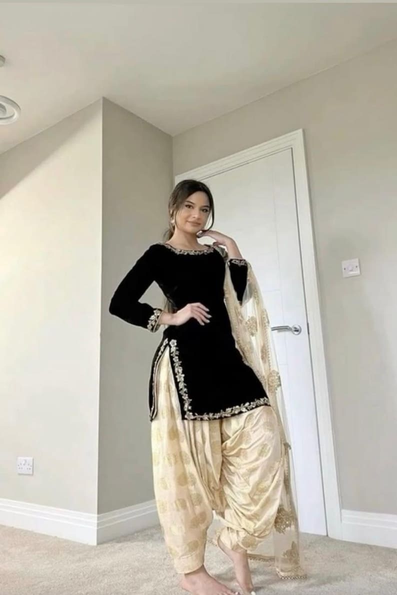 salwar-kameez-suit-punjabi-patiala-velvet-brocade-suit-net-dupatta-etsy