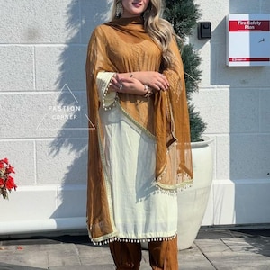 Handmade Designer Punjabi Patiala Suit Dupatta Punjabi Patiala Salwar Kameez Suit- Custom-Made Suit for Women and Girls wear