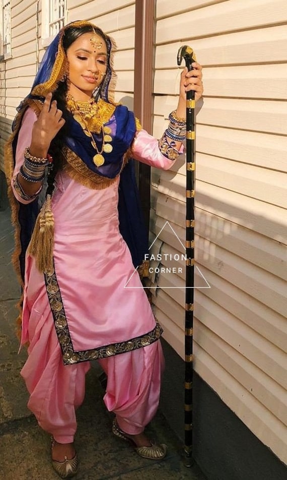Pink Crepe Salwar Kameez Suit: Punjabi Patiala, Georgette Dupatta, Custom Stitched Pink Crepe Salwar Kameez Suit: Punjabi Patiala, Georgette Dupatta, Custom Stitched