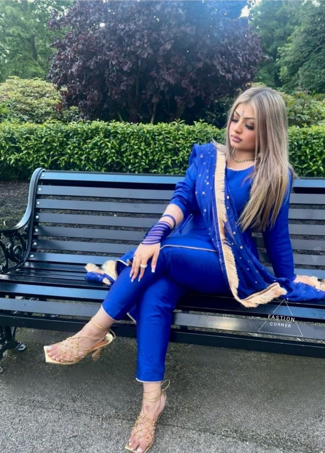 Blue Paithani Silk Pant Suit