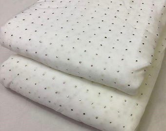Abito salwar in georgette bianco: Patiala Dupatta Kameez fatto a mano