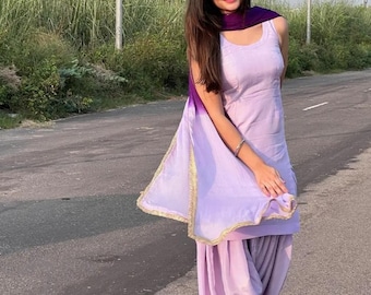 Handmade Punjabi Patiala Suit for Women | Traditional Indian Salwar Kameez | Ethnic Pakistani Style Outfit