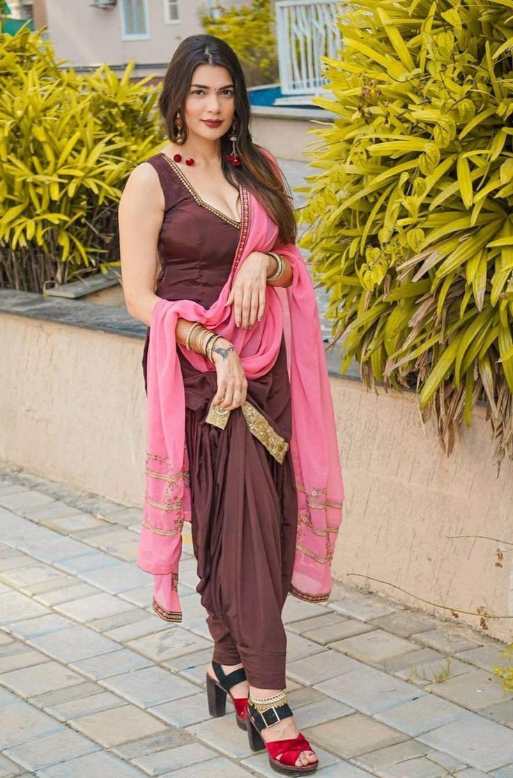Custom Punjabi Salwar Kameez Suit: Satin Silk Lace Work Dress - Etsy  Australia