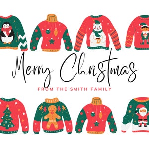 Personalisierte Familie Weihnachtskarte Foto Familienname druckbare benutzerdefinierte Xmas Mum Dad Geschenk spezielle Etsy Bestseller Name Print