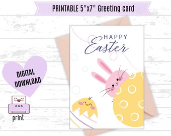 Printable Easter Card | Printable Card | 5x7 PDF JPG Instant Download |