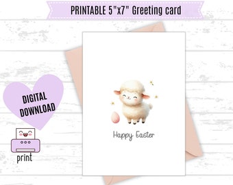 Printable Easter Card | Printable Card | 5x7 PDF JPG Instant Download |