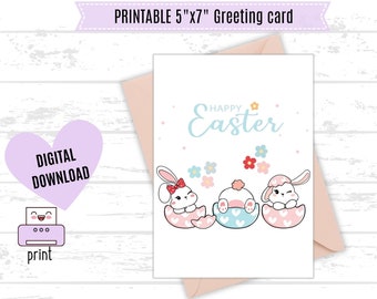 Printable Easter Card | Printable Card | 5x7 PDF JPG Instant Download |