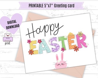 Printable Easter Card | Printable Card | 5x7 PDF JPG Instant Download |