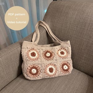 Schema all'uncinetto per borsa Granny Square - Borsa all'uncinetto fai da te (PDF + tutorial video)