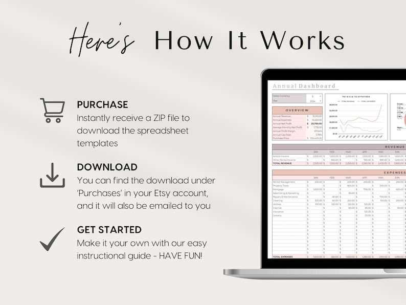 Airbnb Income Tracker | Excel & Google Sheets Spreadsheet Template ...