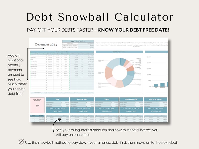 Ultimate Paycheck Budget Spreadsheet for Microsoft Excel and google sheets Bill Calendar with Savings Tracker and Debt snowball pay off calculator, Bi-weekly Weekly Monthly Budget Planner template, easy to use,  budget by paycheck