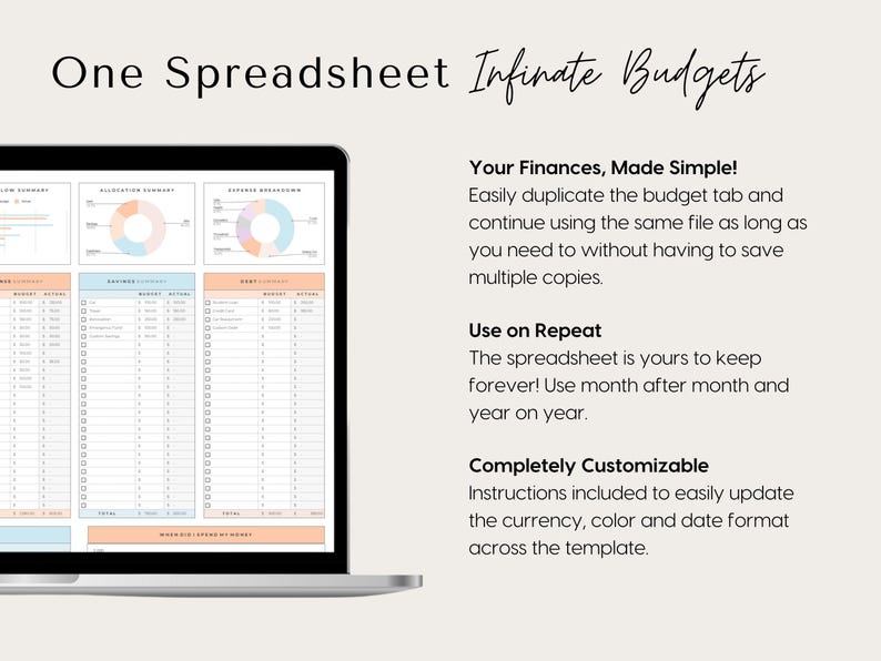 Excel Paycheck Budget Spreadsheet Google Sheets Bi-monthly Weekly ...
