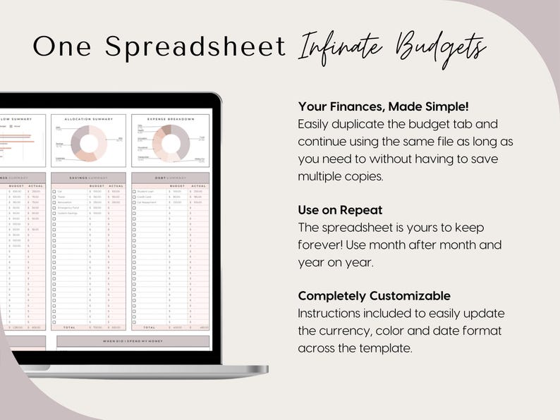 Paycheck Budget for Excel and Google Sheets Budget By Paycheck Spreadsheet Bill Tracker Simple Monthly Bi-weekly Weekly Budget Planner Template, automatically calculating budget template for excel google sheets, start on any month, easy to use