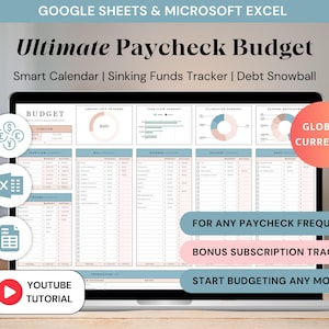 Ultimate Paycheck Budget Spreadsheet Template Excel Budget Planner ...