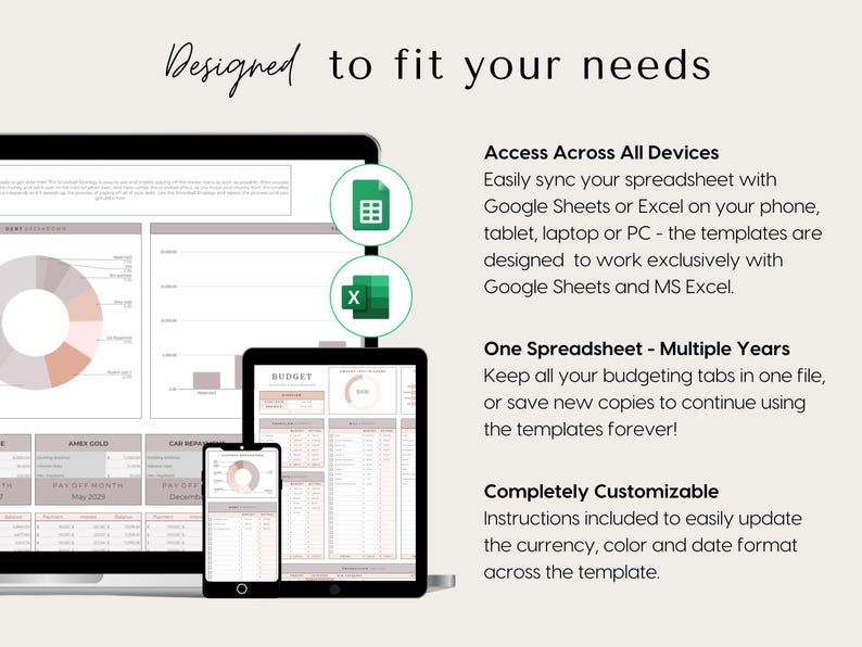 Paycheck Budget for Excel and Google Sheets Budget By Paycheck Spreadsheet Bill Tracker Monthly Bi-weekly Weekly Budget Planner Template, budget template for excel google sheets, start on any month, debt snowball planner, debt pay off calculator