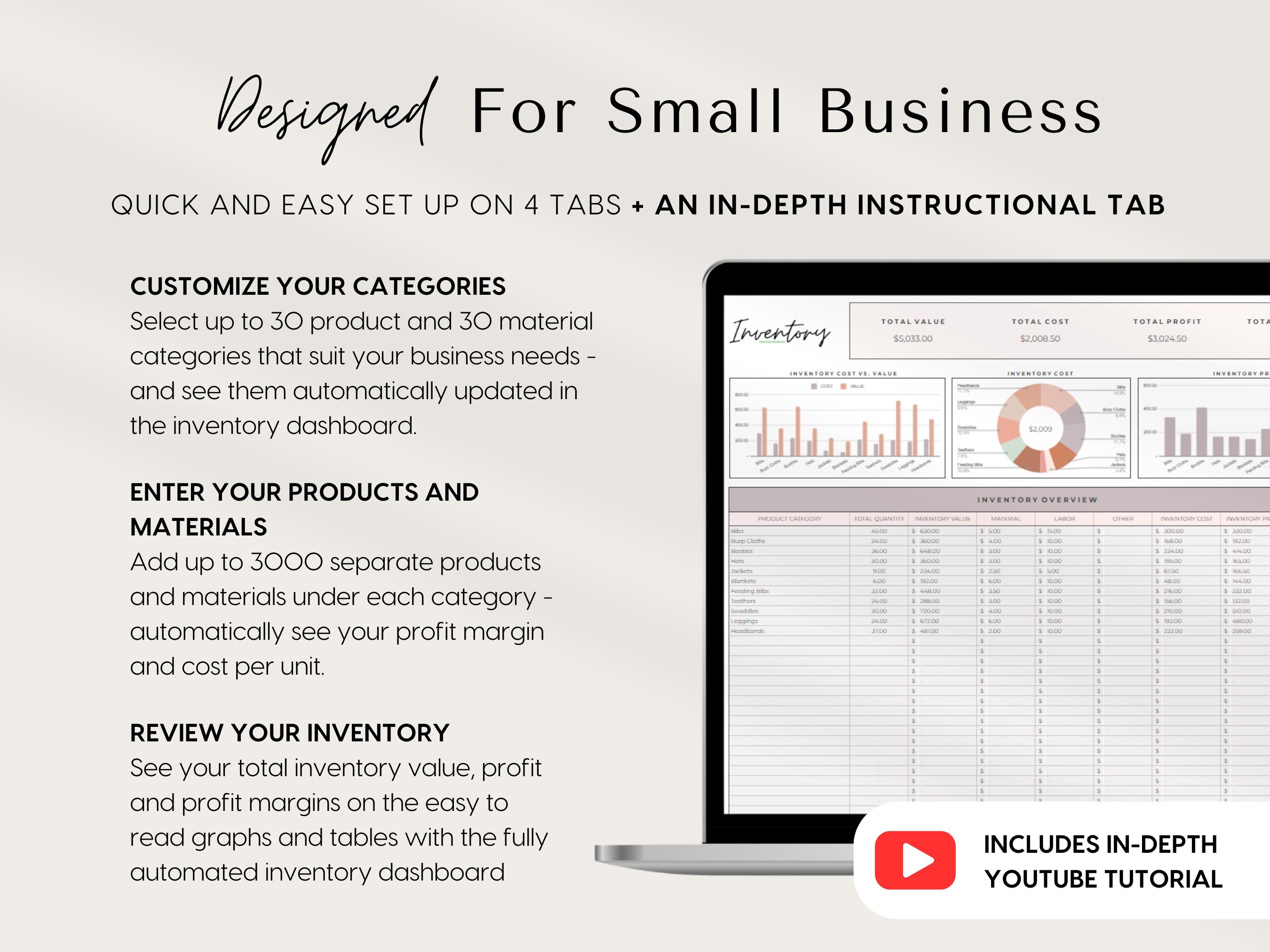 Excel Inventory Tracker Spreadsheet Google Sheets Small Business ...