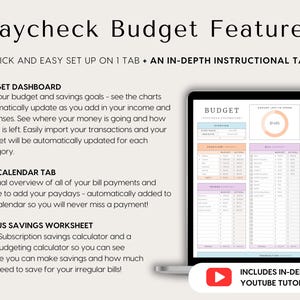 Paycheck Budget for Excel and Google Sheets Budget By Paycheck Spreadsheet Bill Tracker Monthly Bi-weekly Weekly Budget Planner Template, budget template for excel google sheets, start on any month, debt snowball planner, debt pay off calculator