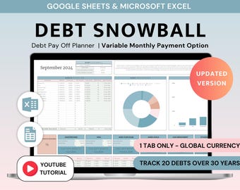 Debt Snowball Calculator Google Sheets Debt Payoff Spreadsheet Excel Debt Calculator Mortgage Payoff Student Loan Payoff Calculator