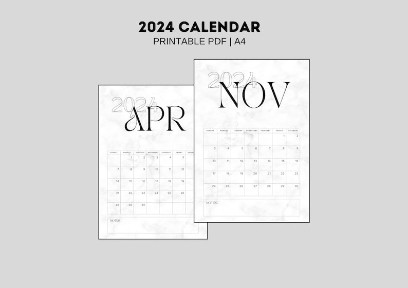 Printable Calendar 2025 Monthly Planner 2025 A4 Monday & Sunday Start