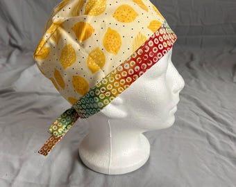 Lemonade Collection I Stylish Tie-Back Scrub Cap | Soft, Breathable, All-Day Comfort