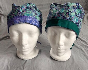 Geometric Collection I Stylish Tie-Back Scrub Cap | Soft, Breathable, All-Day Comfort