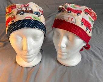 Christmas Collection I Stylish Tie-Back Scrub Cap | Soft, Breathable, All-Day Comfort