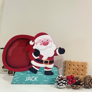 Personalized Christmas Piggy Bank: Custom Name Wooden Money Box