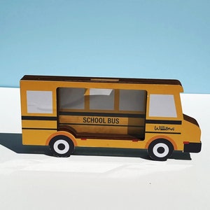 Cofrinho infantil personalizado feito sob encomenda para ônibus escolar, cofrinho, presentes para crianças, presentes para bebês, presentes personalizados para crianças