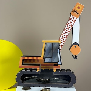 Personalized Kids Piggy Bank Custom Name Crane Chidren Money Box,tirelire personnalisée enfant, Piggy Bank for boys, Custom Gifts for Kids