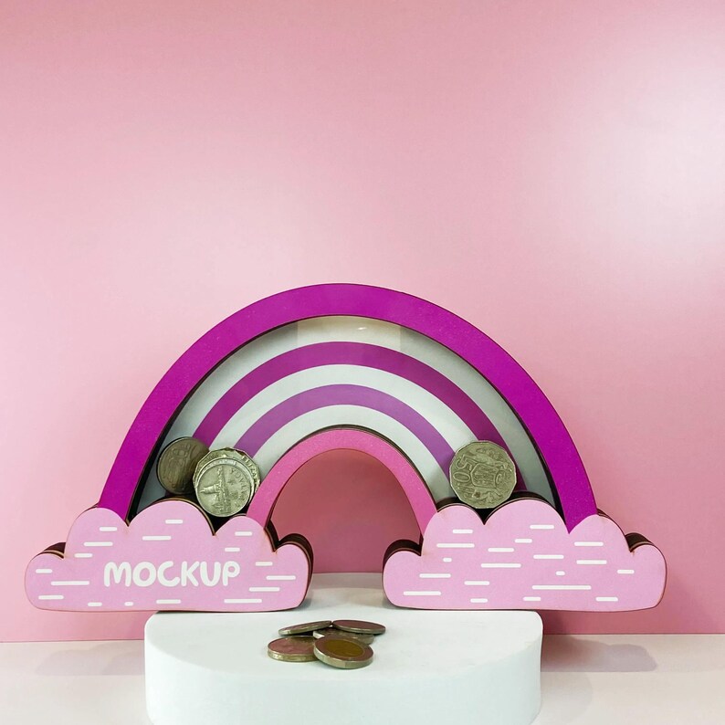 Personalized Custom Name Rainbow Multiple Colors Chidren Money Box