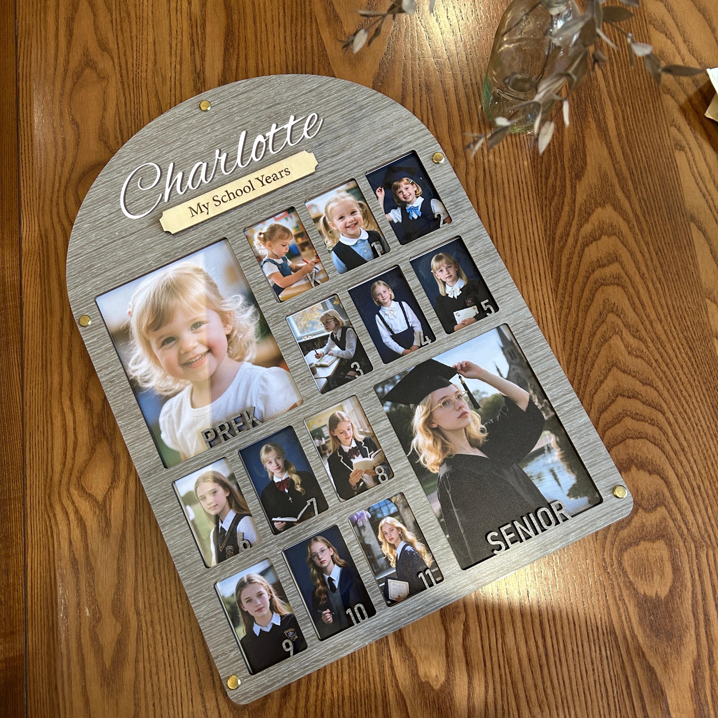 Personalized Prek to Senior Photo Frame: Acrylic & Wood - Etsy