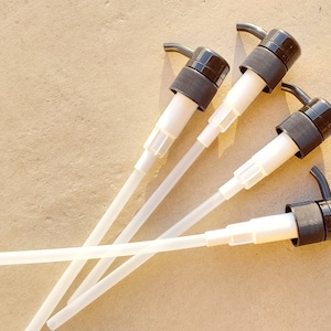4 x Pump Dispenser, Liquid Soap and Lotion Dispenser Pump Replacements. 28mm Neck Size. (Black)